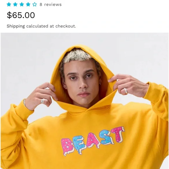 Like new Mr. Beast yellow hoodie - Picture 5 of 6